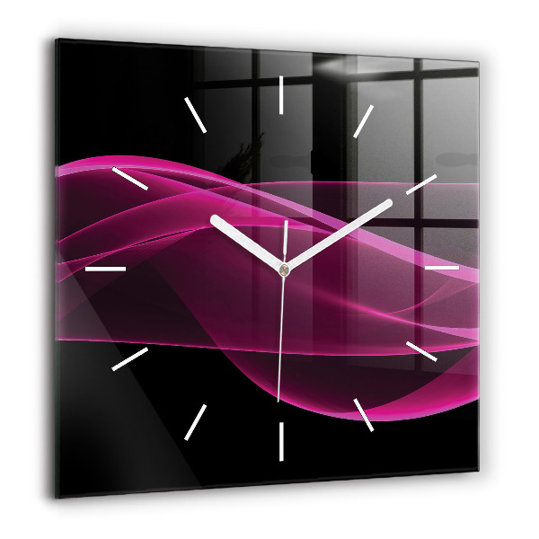 Pendule carrée en verre 60x60 cm Abstraction rose