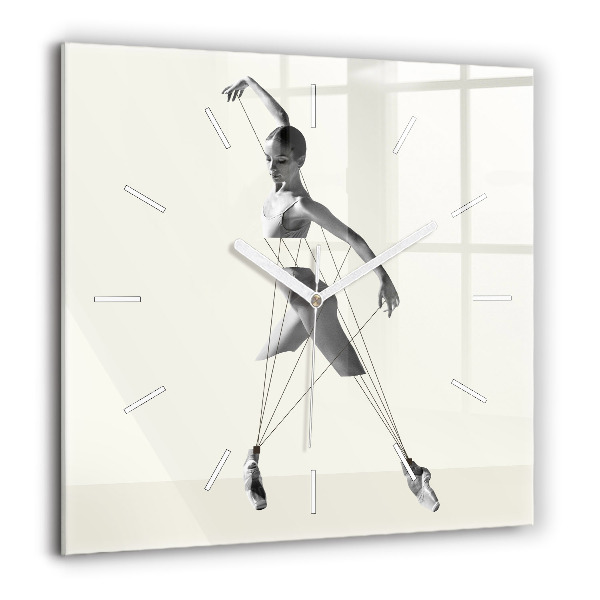 Horloge carrée en verre 60x60 cm Danseuse abstraite