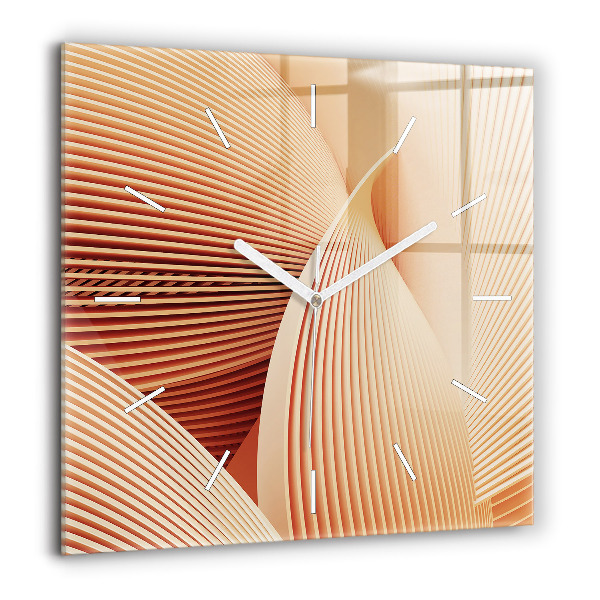 Horloge murale carrée 60x60 cm Motif abstrait de vagues