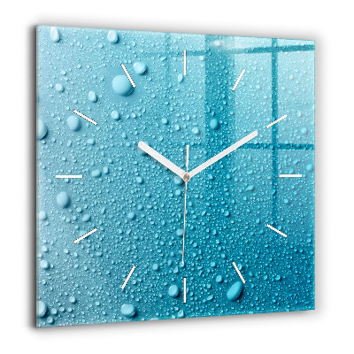 Horloge carrée en verre 60x60 cm Gouttes d'eau sur verre