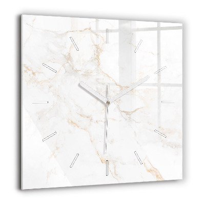 Pendule carrée en verre 60x60 cm Marbre élégant