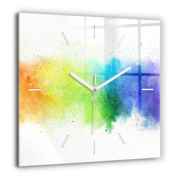 Horloge murale carrée 60x60 cm Arc-en-ciel abstrait