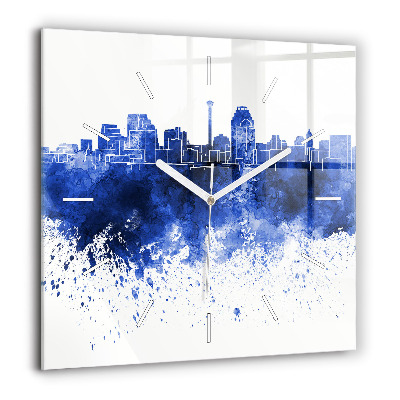 Horloge murale carrée 60x60 cm Aquarelle de San Antonio