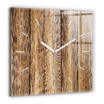 Horloge murale carrée 60x60 cm Planches en bois