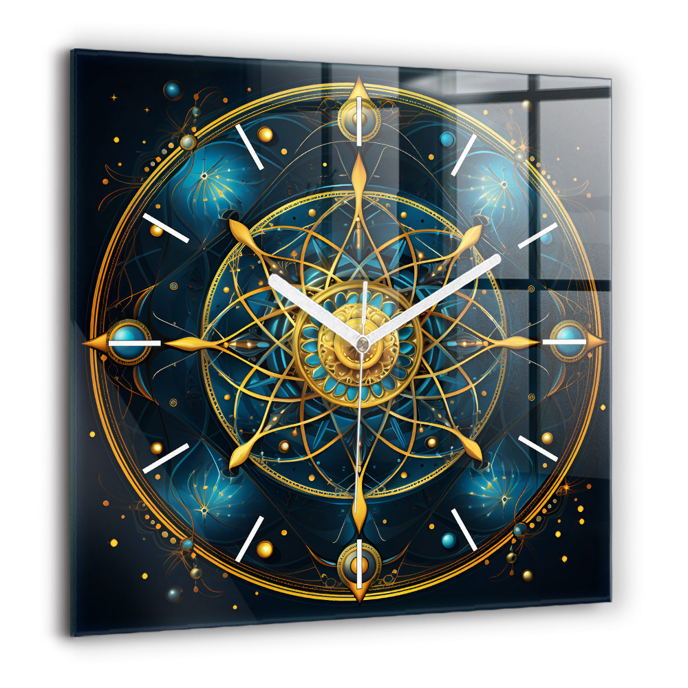 Horloge carrée en verre 60x60 cm Horoscope