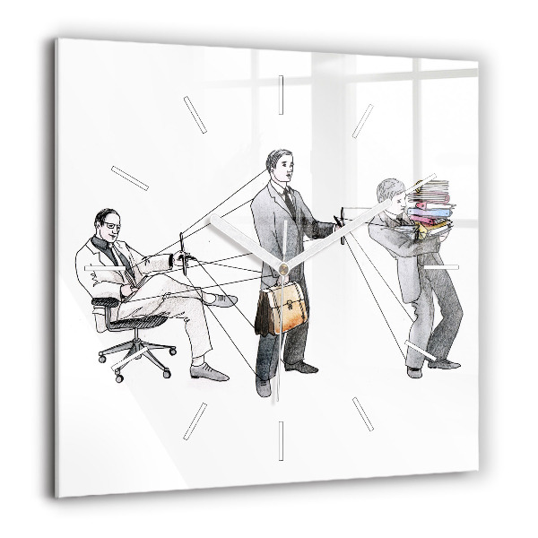 Pendule carrée en verre 60x60 cm Personnages en marionnettes