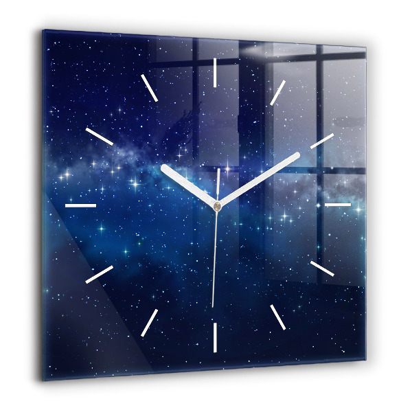 Horloge murale carrée 60x60 cm Étoiles dans le ciel noir