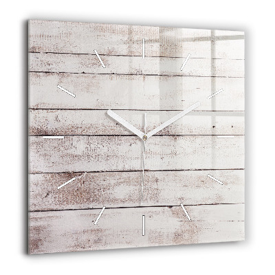 Horloge murale carrée 60x60 cm Planches de bois clair