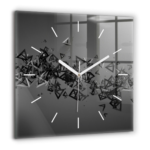 Horloge carrée en verre 60x60 cm Abstraction sombre