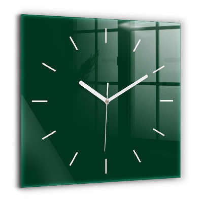 Horloge carrée en verre 60x60 cm Couleur vert bouteille