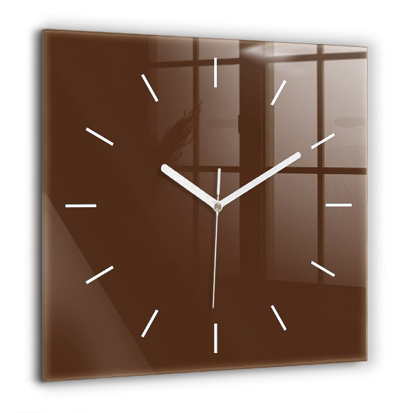 Horloge murale carrée 60x60 cm Marron