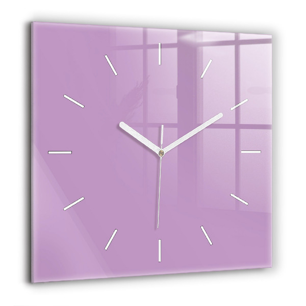 Pendule carrée en verre 60x60 cm Lilas