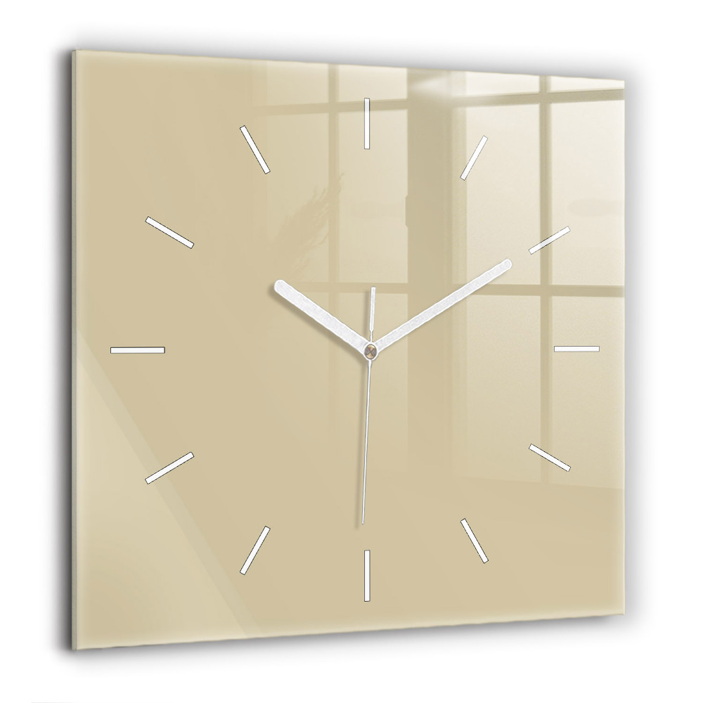 Pendule carrée en verre 60x60 cm Beige