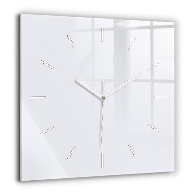 Horloge carrée en verre 60x60 cm Blanc