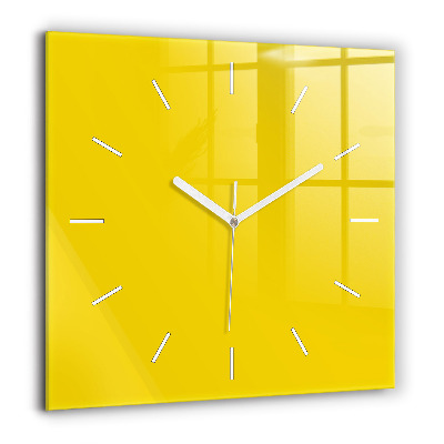 Horloge carrée en verre 60x60 cm Jaune