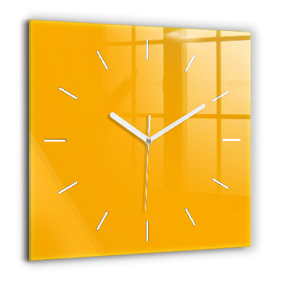 Pendule carrée en verre 60x60 cm Jaune foncé