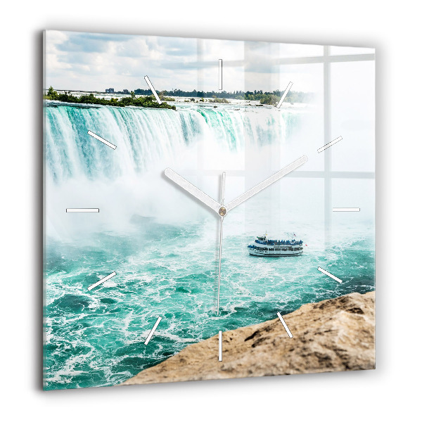Horloge murale carrée 60x60 cm Bateau et Niagara