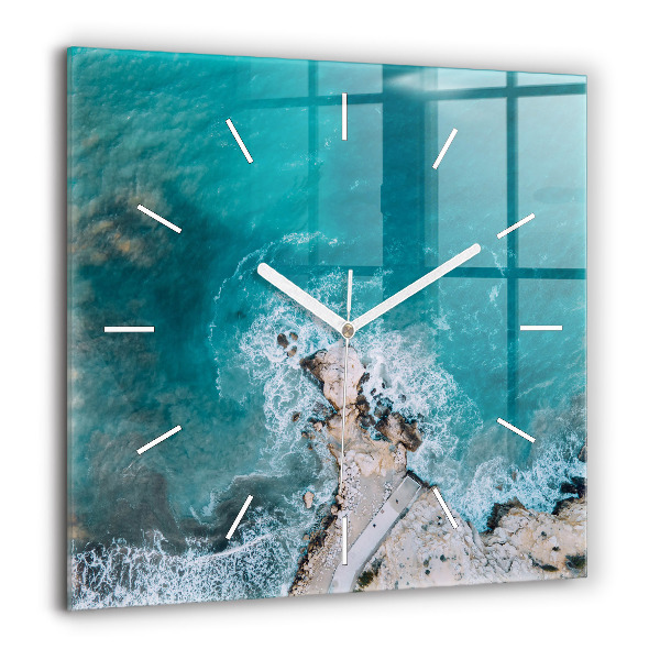 Horloge murale carrée 60x60 cm Fjords de la Costa Blanca