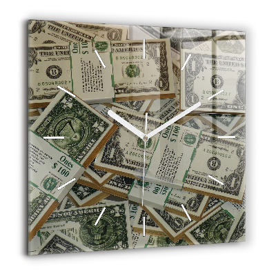 Horloge murale carrée 60x60 cm 1 dollar américain