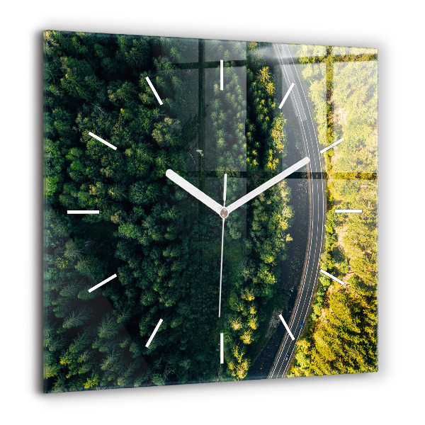 Horloge murale carrée 60x60 cm Forêt vue d'un oiseau