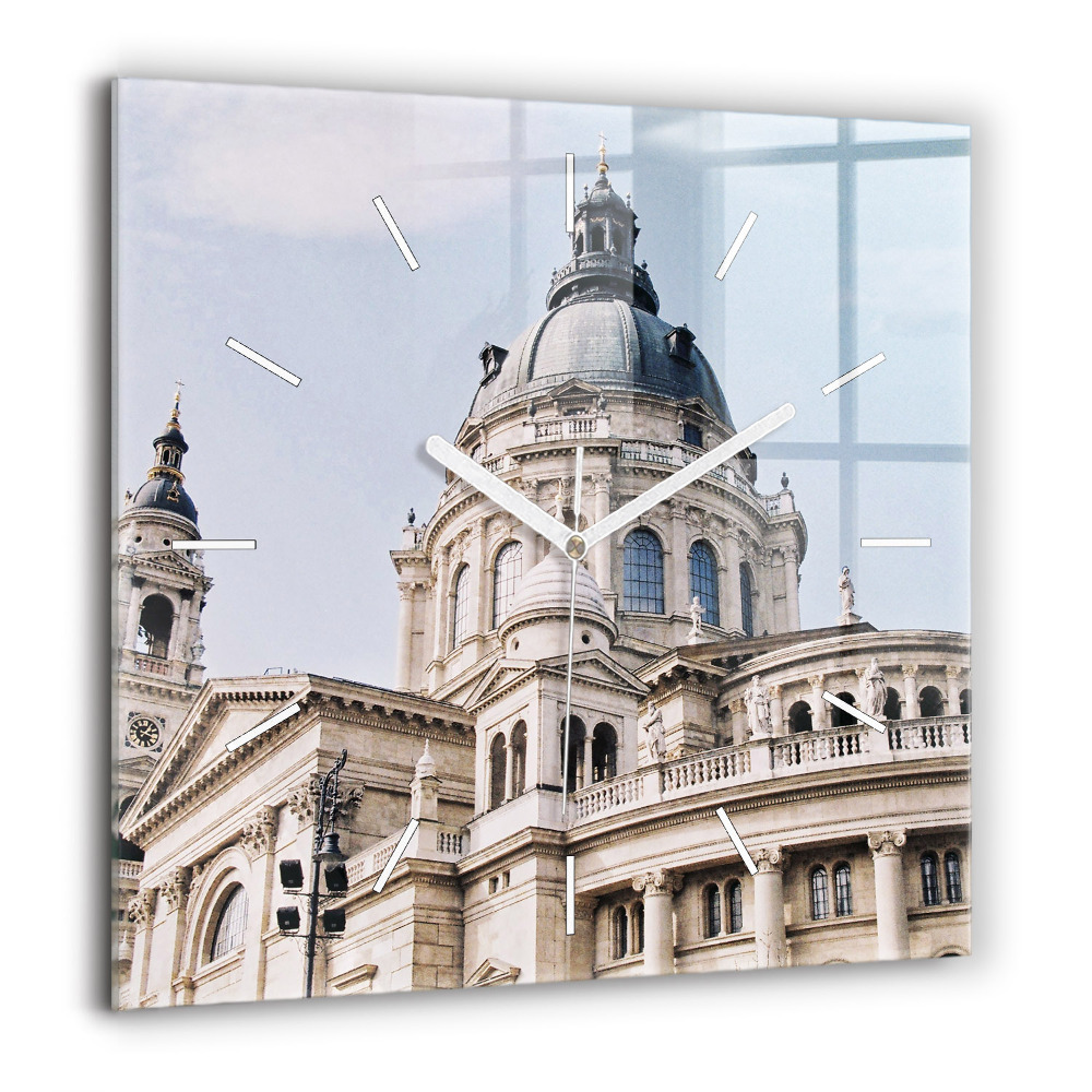 Horloge carrée en verre 60x60 cm Basilique Saint-Étienne