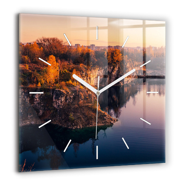 Horloge murale carrée 60x60 cm Lac de Cracovie Zakrzówek