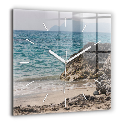 Horloge murale carrée 60x60 cm Vue de la mer Méditerranée
