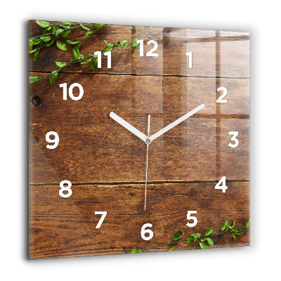 Horloge murale carrée 60x60 cm Bois rustique