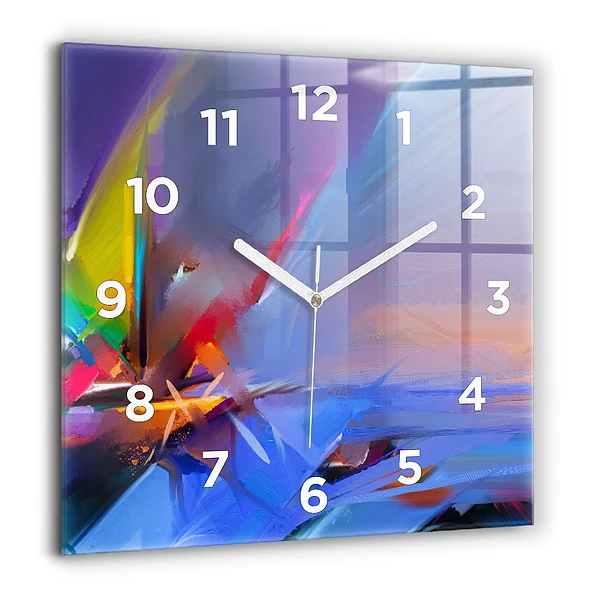 Pendule carrée en verre 60x60 cm Paysage marin