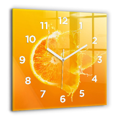 Horloge murale carrée 60x60 cm Orange