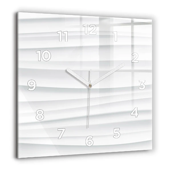 Horloge carrée en verre 60x60 cm Texture de vagues