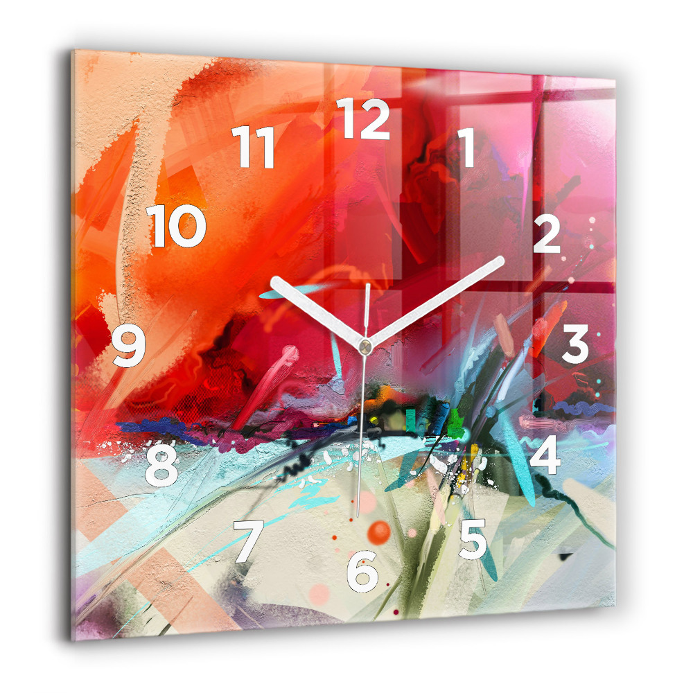 Horloge murale carrée 60x60 cm Rangées d'épices