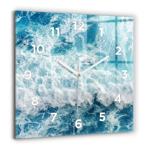 Horloge murale carrée 60x60 cm Vagues de mer