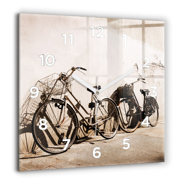 Horloge carrée en verre 60x60 cm Vélo italien