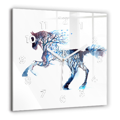 Horloge carrée en verre 60x60 cm Nature de l'animal