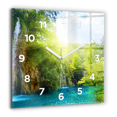 Horloge murale carrée 60x60 cm Paysage de lagune