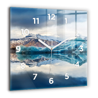 Horloge murale carrée 60x60 cm Lac Jokulsarlon Islande