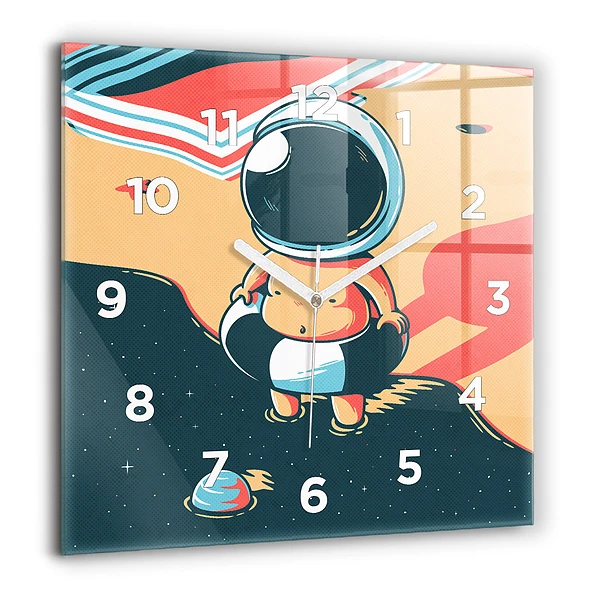 Horloge carrée en verre 60x60 cm Imagination d'un enfant