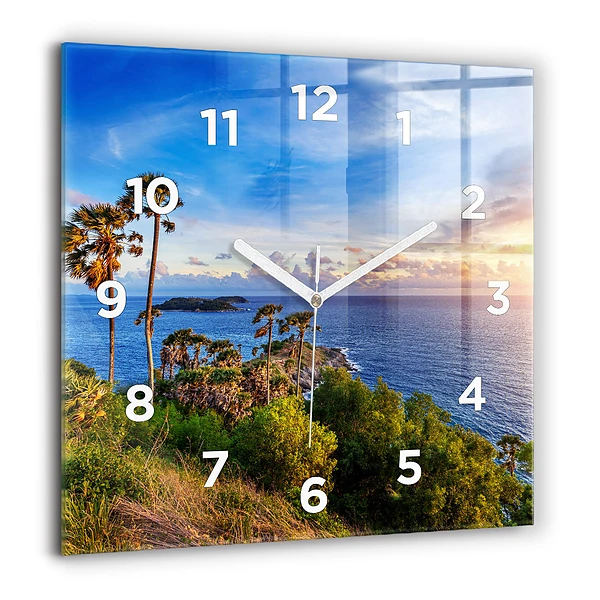 Pendule carrée en verre 60x60 cm Phuket en Thaïlande