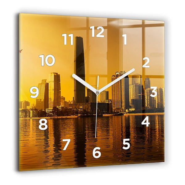 Pendule carrée en verre 60x60 cm Rivière Zhujiang