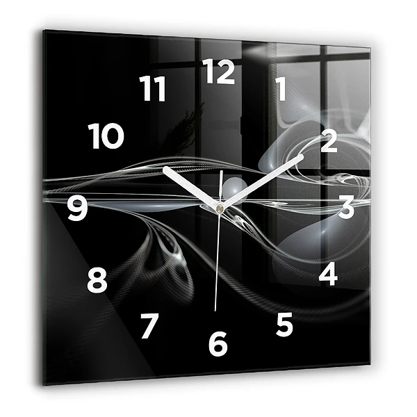 Pendule carrée en verre 60x60 cm Fumée abstraite