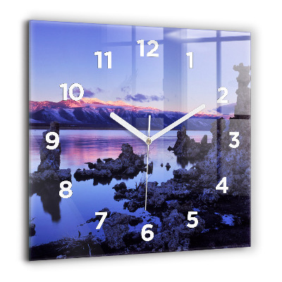 Horloge murale carrée 60x60 cm Lac de Californie