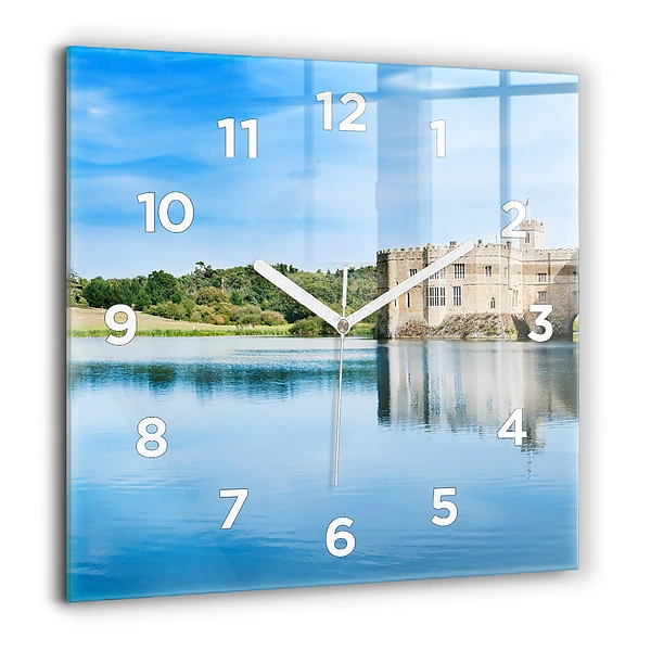 Horloge carrée en verre 60x60 cm Château de Leeds
