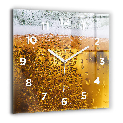 Horloge carrée en verre 60x60 cm Tasse à bière
