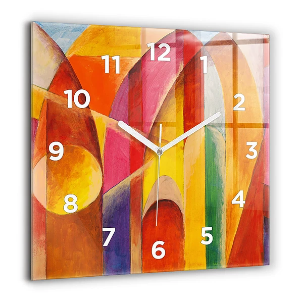 Horloge murale carrée 60x60 cm Décoration artistique Abstraction
