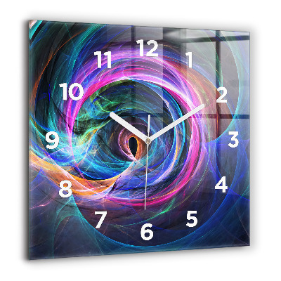 Horloge murale carrée 60x60 cm Fractale colorée