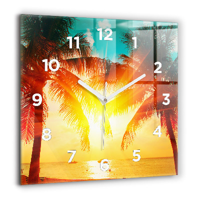 Horloge murale carrée 60x60 cm Vacances Repos Été