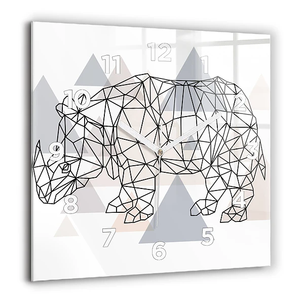 Horloge carrée en verre 60x60 cm Motif géométrique
