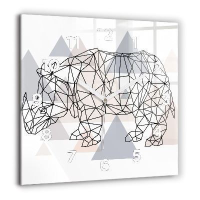 Horloge carrée en verre 60x60 cm Motif géométrique