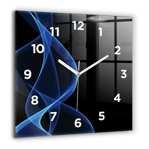 Horloge murale carrée 60x60 cm Lignes bleues